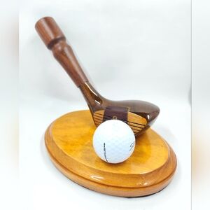 Genuine USA Persimmon Lefty Golf Club Pen Hold With Titleist Ball Office Home